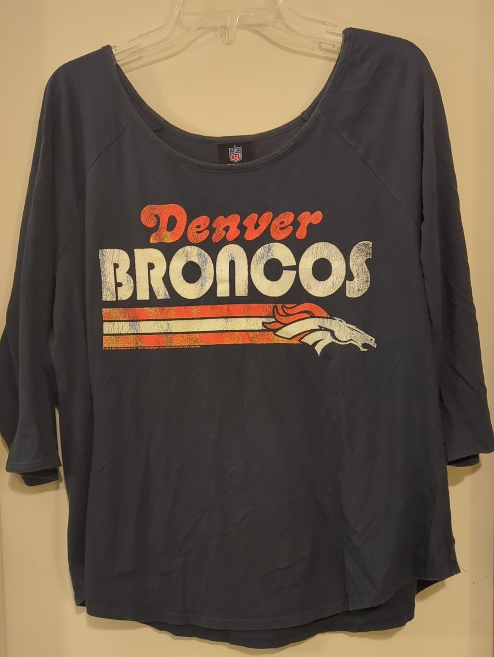 NFL Navy Denver Broncos Retro Graphic Long Sleeve Tee